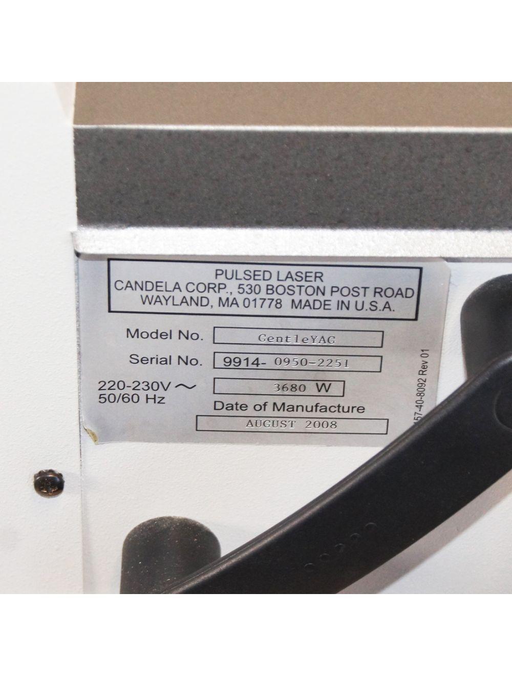 2008 Candela Mini GentleYAG Nd YAG Laser Hair Removal Skin Rejuvenation Lesions Candela