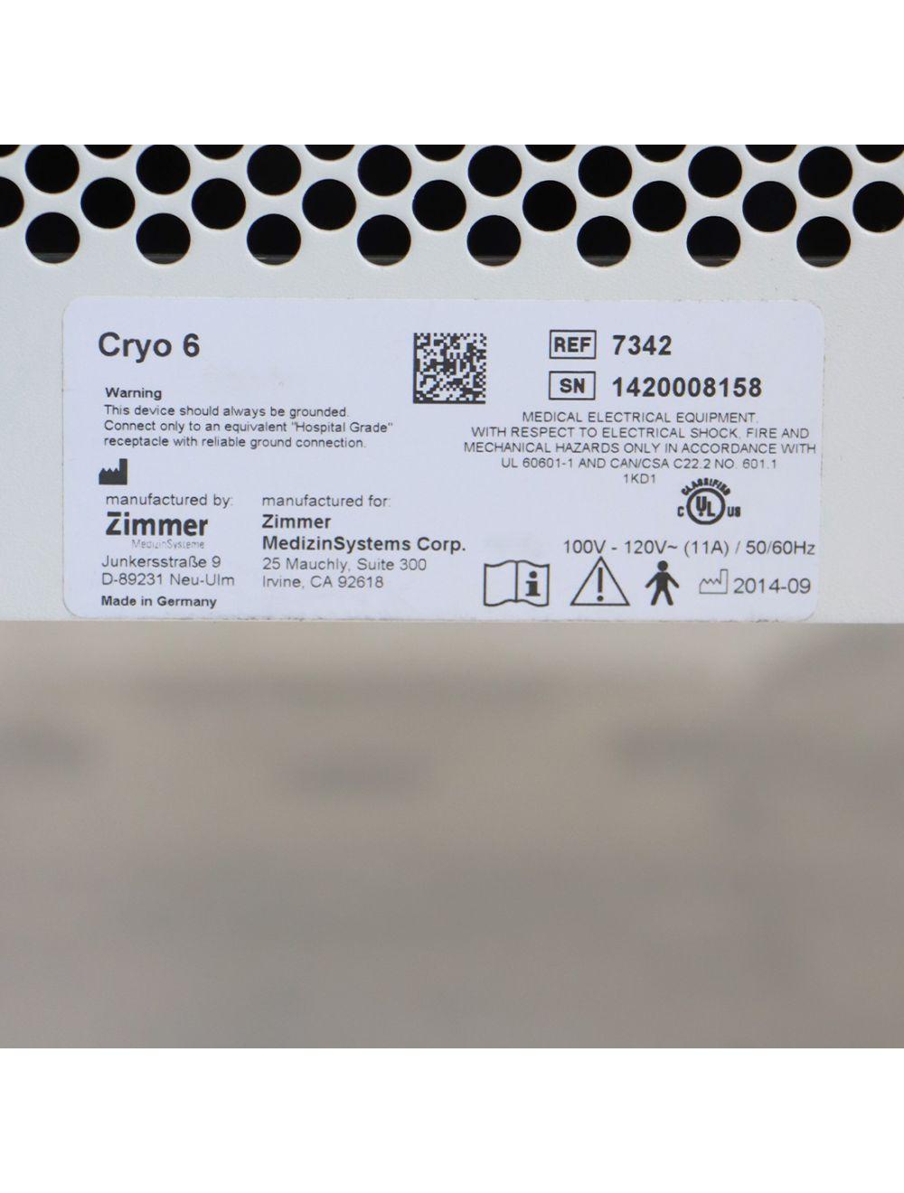 2014 Zimmer Cryo 6 Chiller Cold Air Therapy Spot Cooling Treatment Cryo Sol International Medical