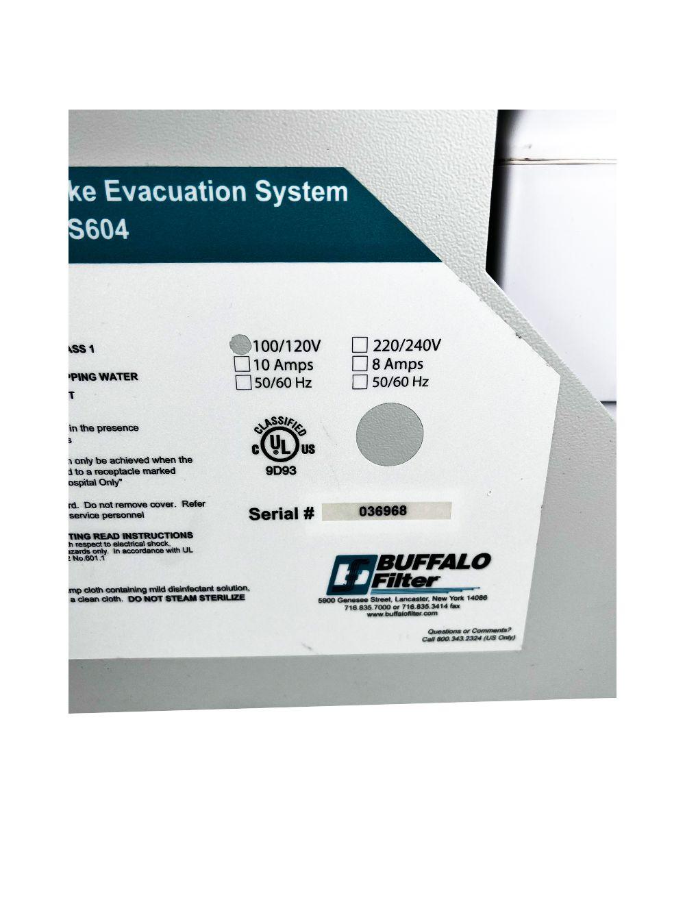 Buffalo Porta PlumeSafe PPS604 Surgical Smoke Evacuation System Suction Filter Sol International Medical