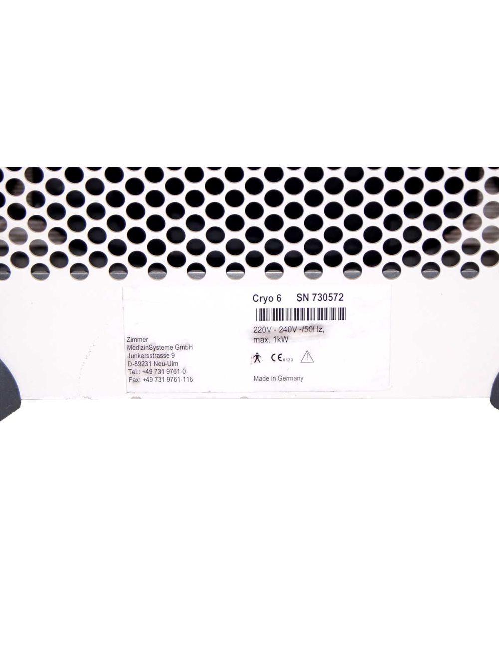 Zimmer Cryo 6 Spot Cooling System Chiller 220-Volts ONLY - Air Chiller Skin Cool Sol International Medical