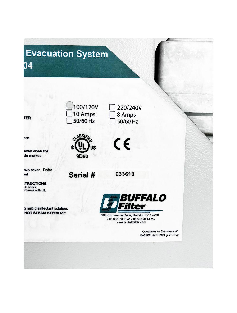 Buffalo Porta PlumeSafe PPS604 Surgical Smoke Evacuation System Suction Hose Sol International Medical