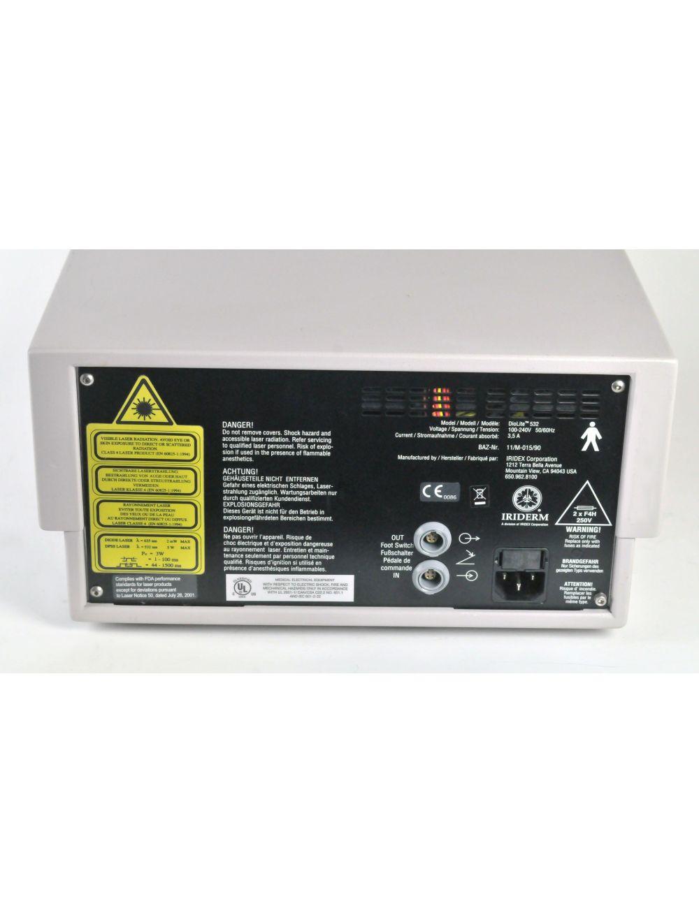 Iridex DioLite 532 KTP Diode Laser Vascular Pigmented Lesion Pumped Dio Lite Sol International Medical