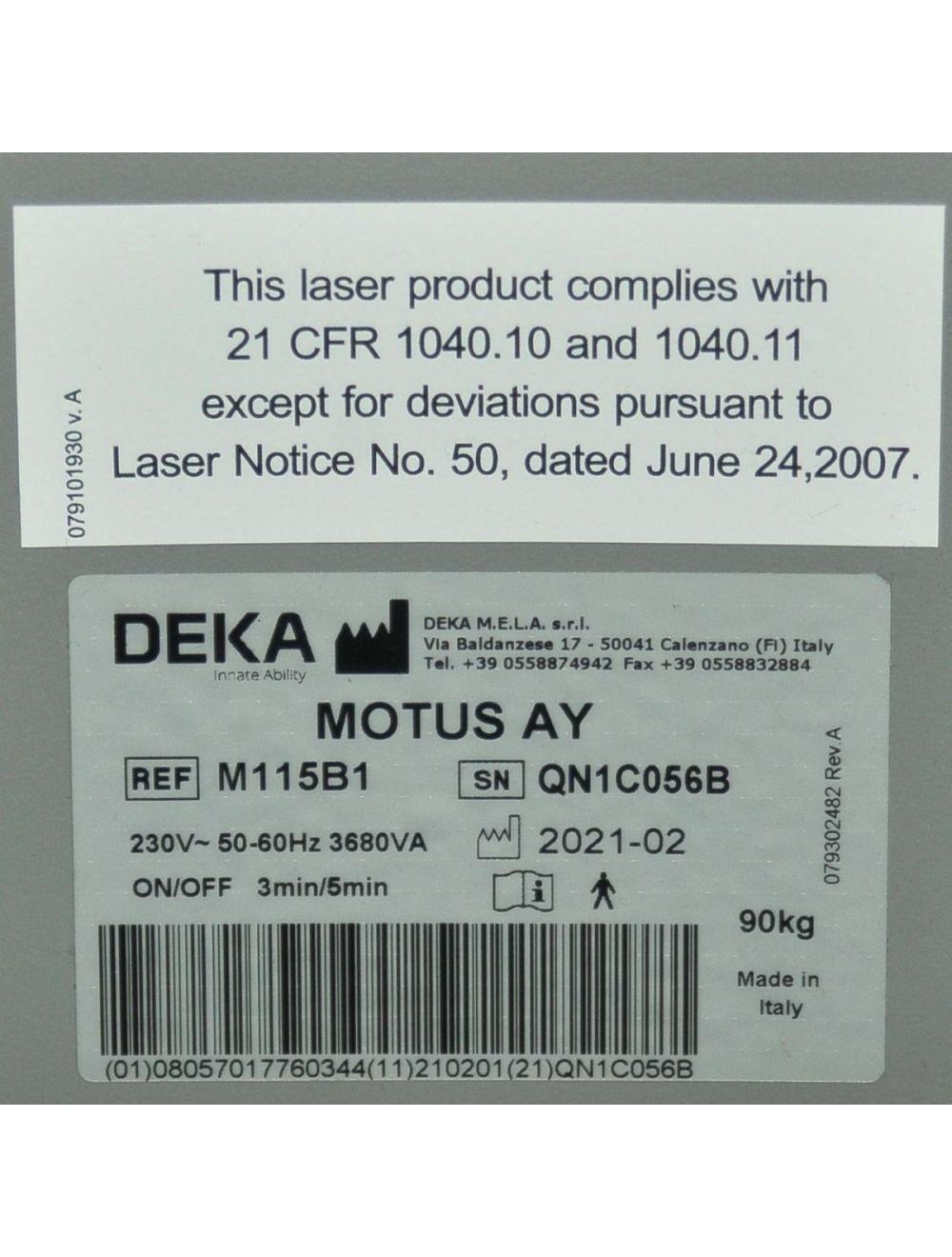 2021 DEKA MotusAY Dual Nd YAG Alex Laser 755 1064 Hair Removal Vascular Motus AY Sol International Medical