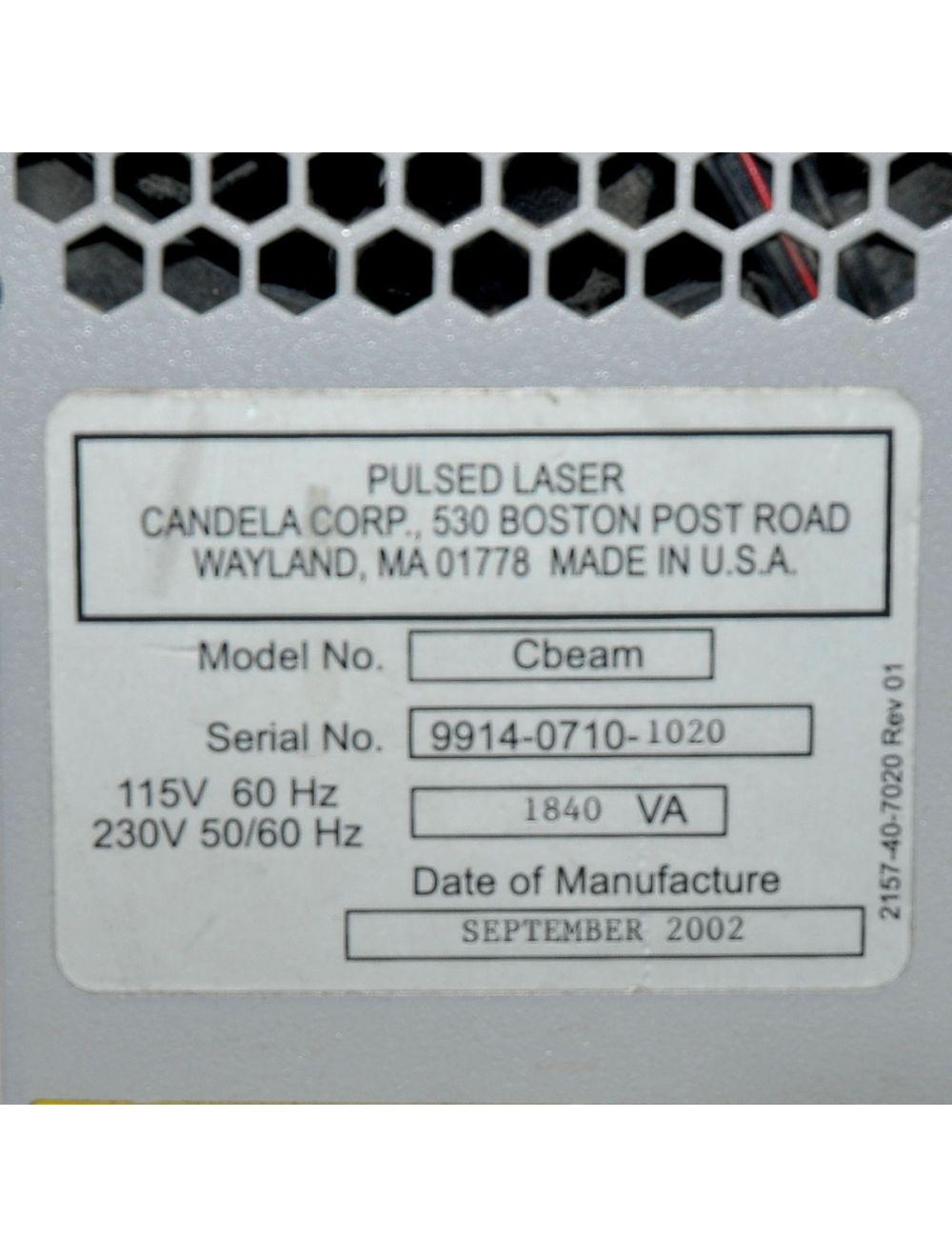 Candela CBeam Pulsed Laser C-Beam Pulsed Dye Psoriasis Scar Treatment 585nm 2002 Candela
