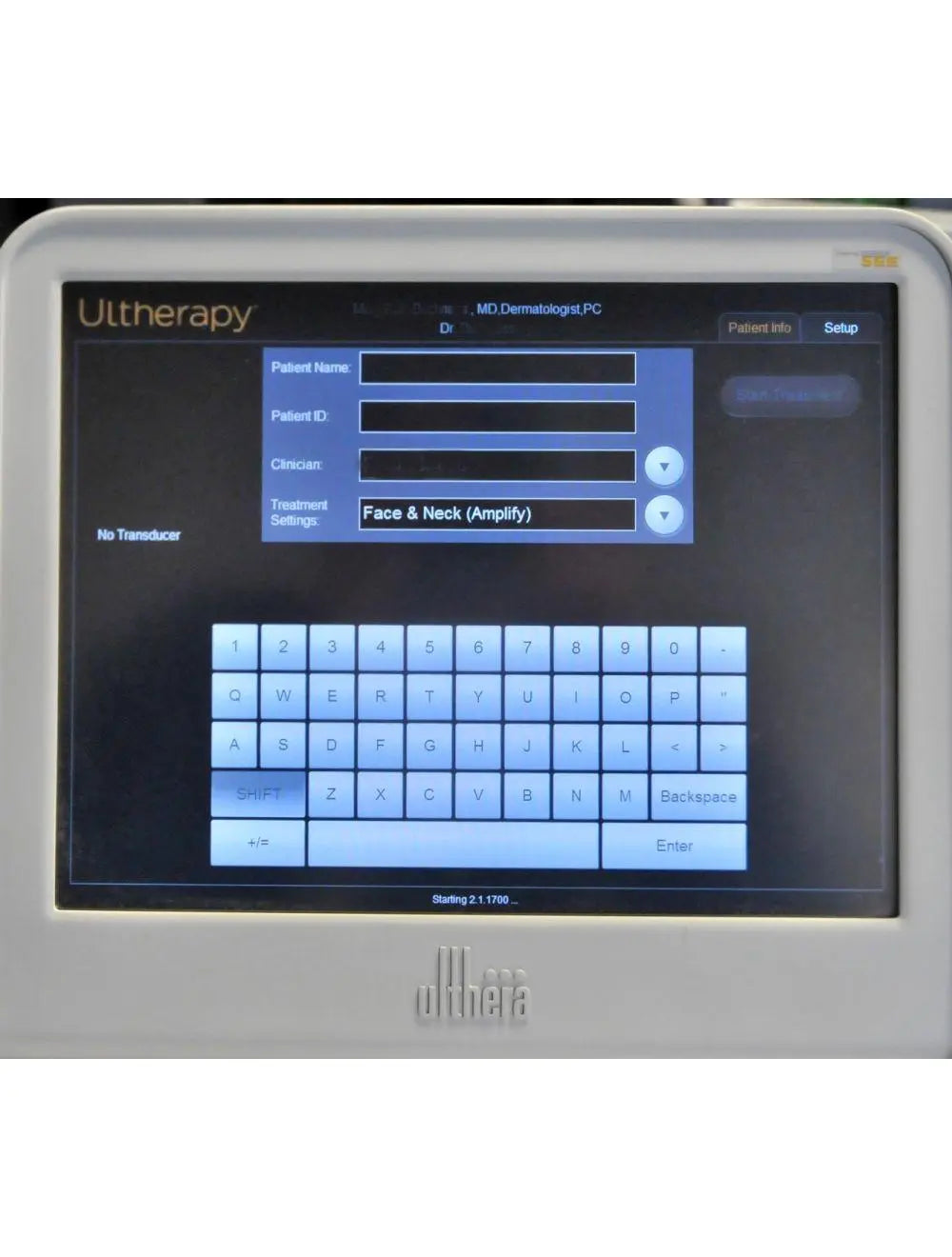 2013 Ulthera Ultherapy DEEPsee Ultrasound Skin Tightening Face Neck Tone UC-1 Sol International Medical