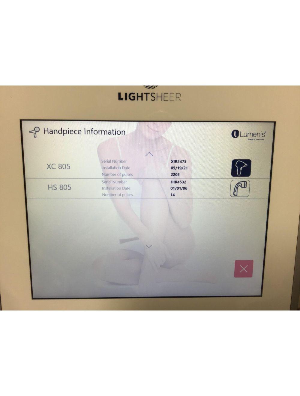 2020 Lumenis LightSheer Quattro Light Sheer XC HS 805 HP Laser Hair Removal LOW Lumenis
