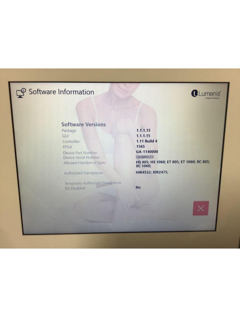 2020 Lumenis LightSheer Quattro Light Sheer XC HS 805 HP Laser Hair Removal LOW Lumenis