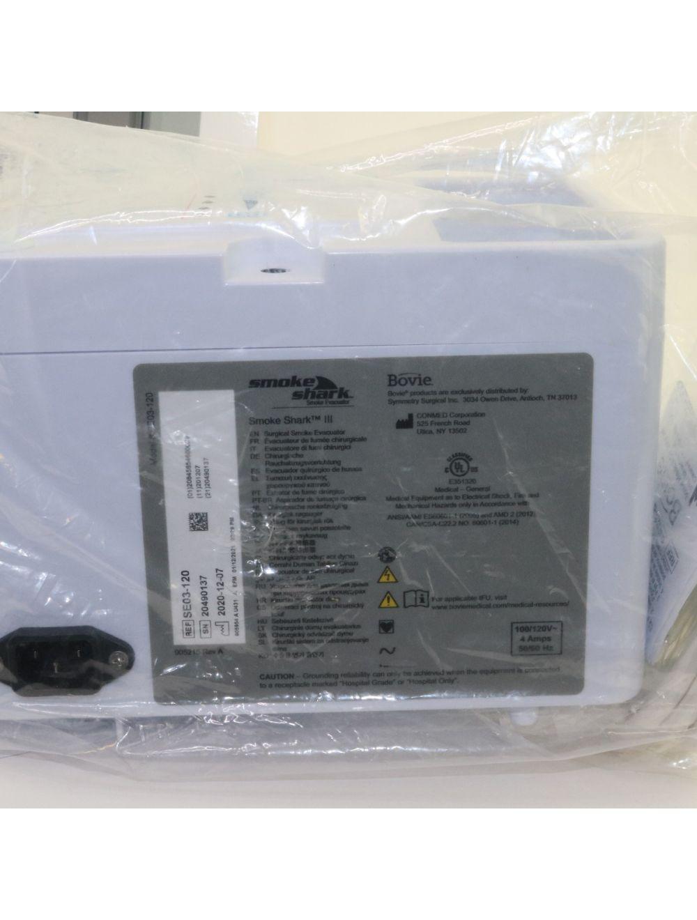 Bovie SE03-120 Smoke Shark III 3 Surgical Smoke Evacuator w/ Pencil Adapter Sol International Medical