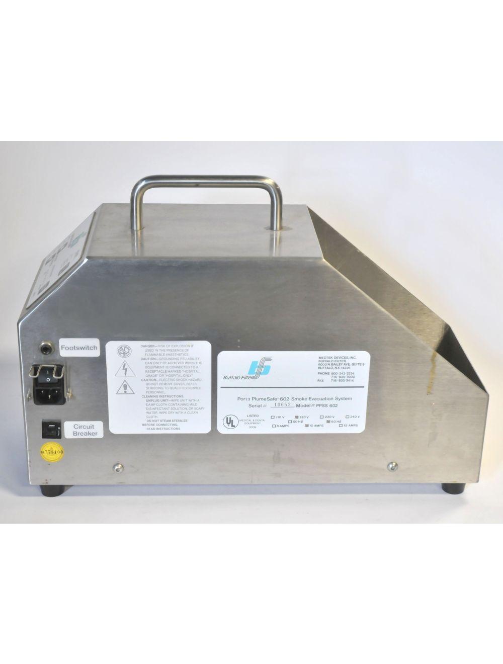 Buffalo Filter Porta PlumeSafe Surgical Smoke Evacuation PPSS 602 Plume System Sol International Medical