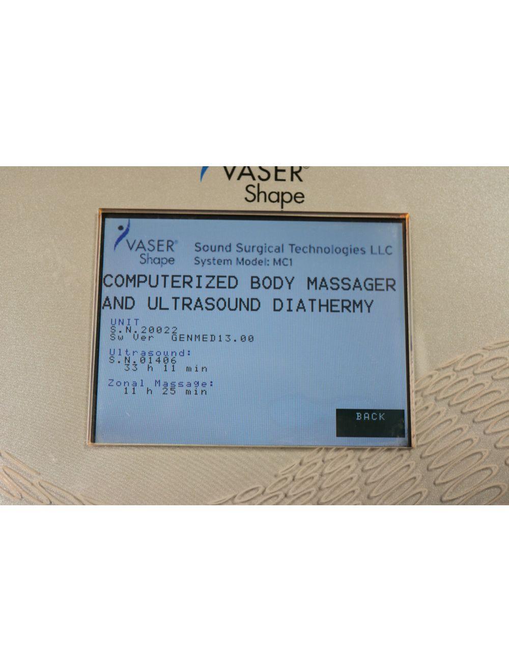 2010 Sound Surgical Vaser Shape MC1 Ultrasound Body Massage Cavitation Diathermy Solta Medical