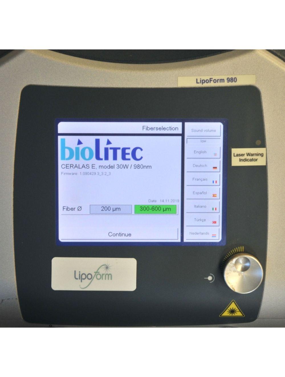 BioLITEC LipoForm 980 nm Laser CERALAS E 30w 30 Watt Leg Veins Bio LITEC SA-0575 Sol International Medical