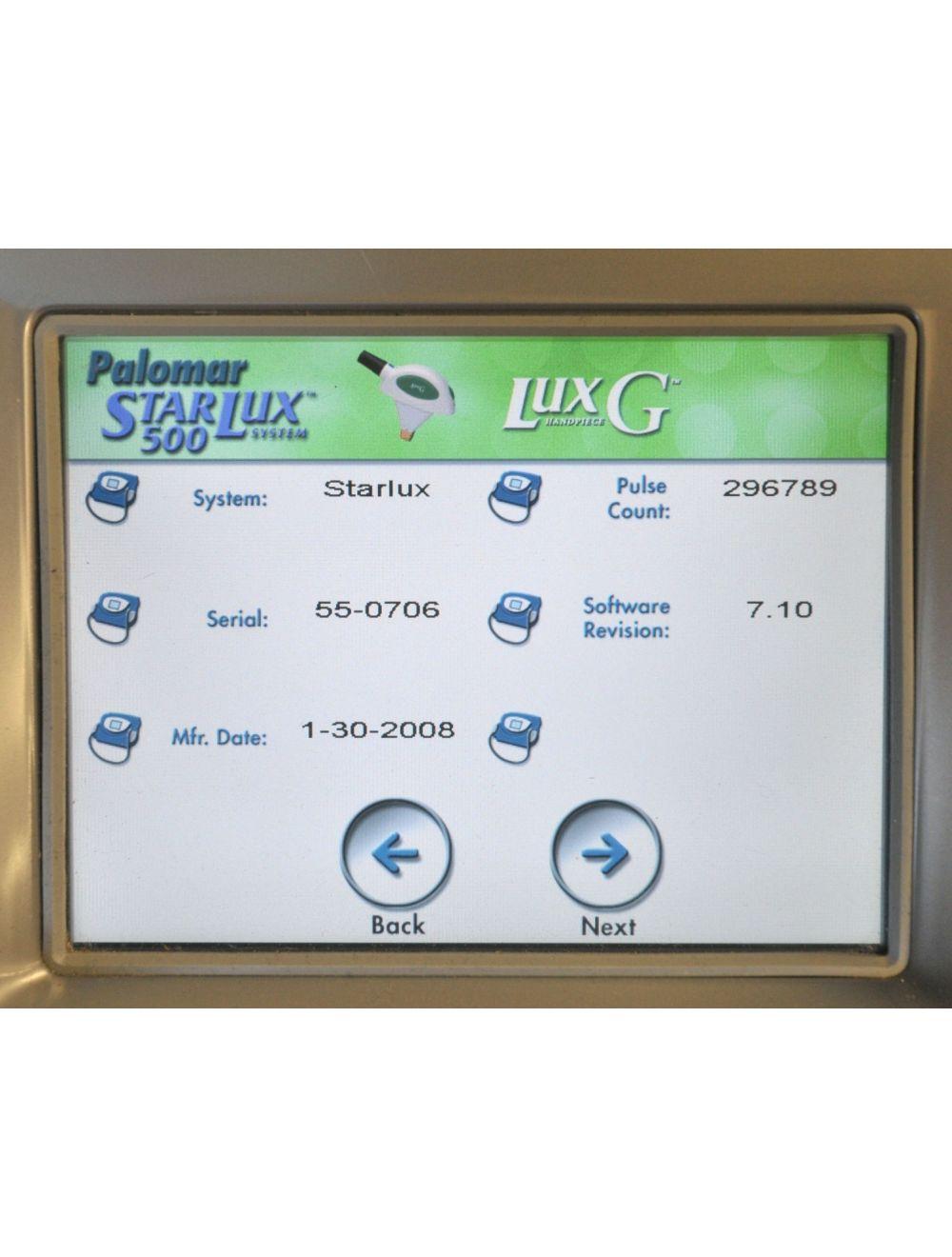 2008 Palomar StarLux 500 IPL Laser LuxYs LuxV LuxRs LuxG Hair Removal Lesions Palomar