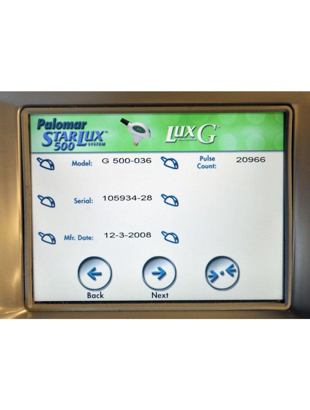 2008 Palomar StarLux 500 IPL Laser LuxYs LuxV LuxRs LuxG Hair Removal Lesions Palomar