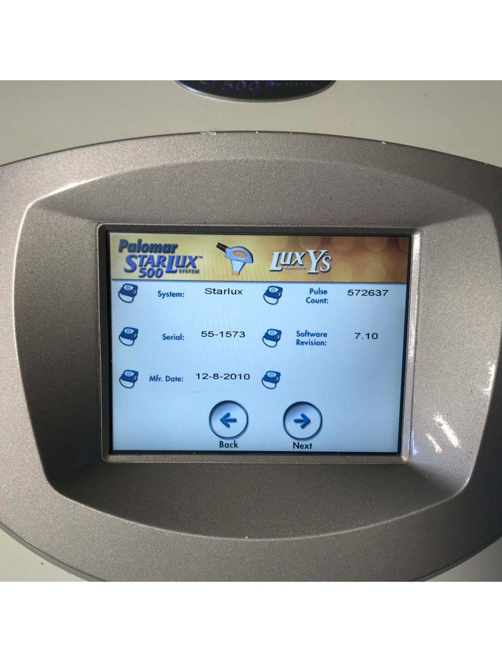 2010 Palomar Starlux 500 IPL Hair Removal Pigmented Lesions Chiller & LUX Ys HP Palomar