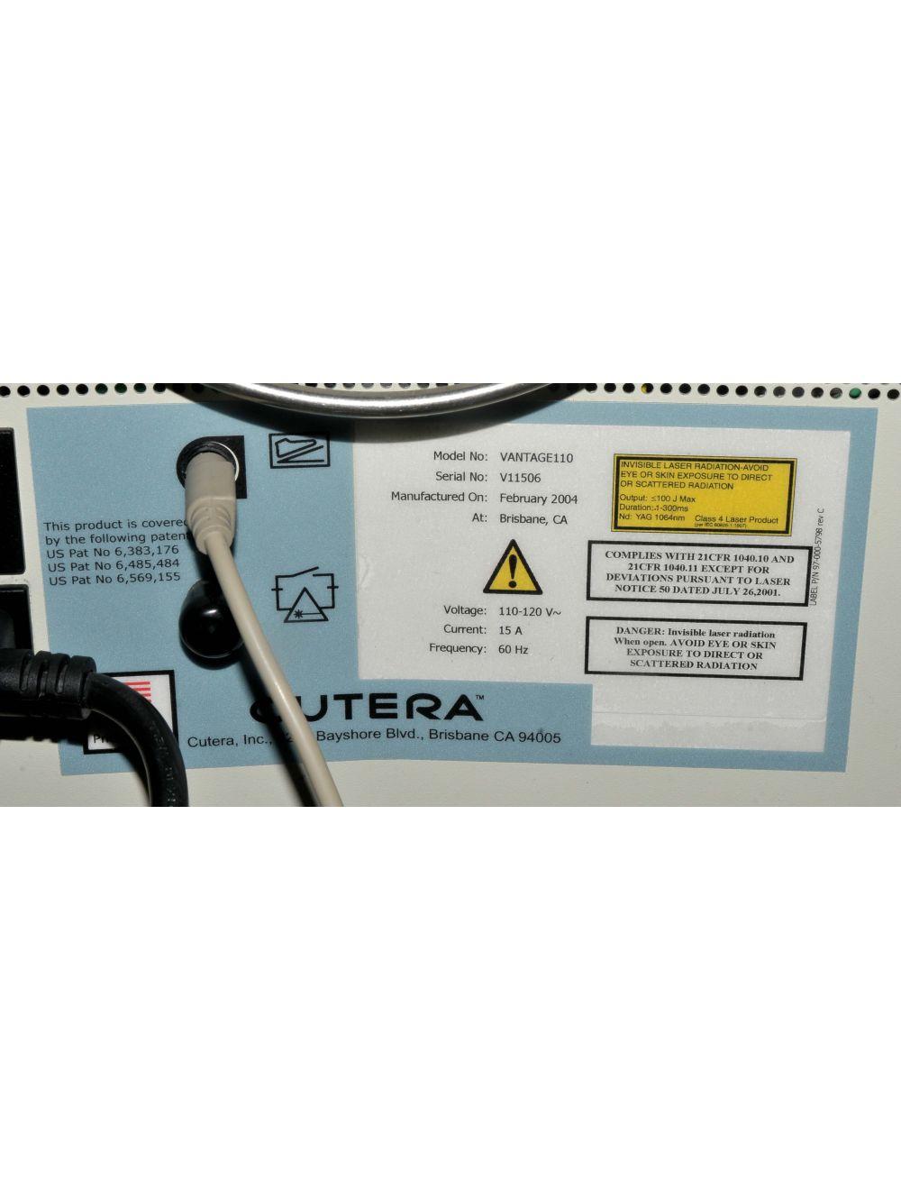 2004 Cutera VANTAGE 110 1064 Nd YAG Hair Removal Laser 3-5-7-10 mm Altus HR Cutera