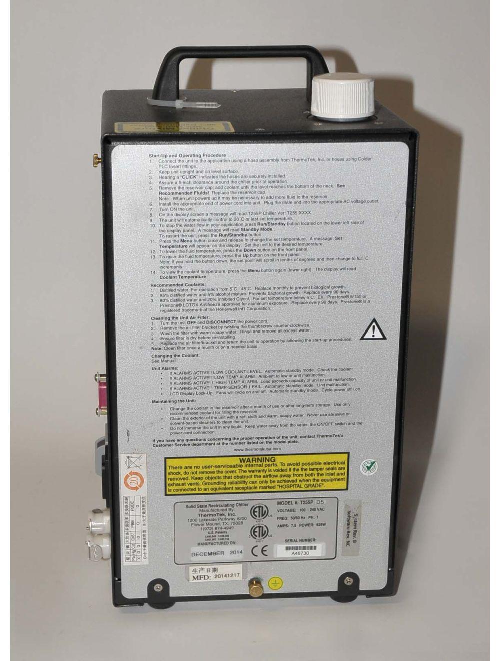 2014 Sciton Thermotek T255P External Recirculating Chiller Portable Compact Sol International Medical