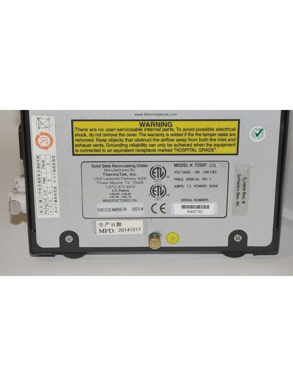 2014 Sciton Thermotek T255P External Recirculating Chiller Portable Compact Sol International Medical