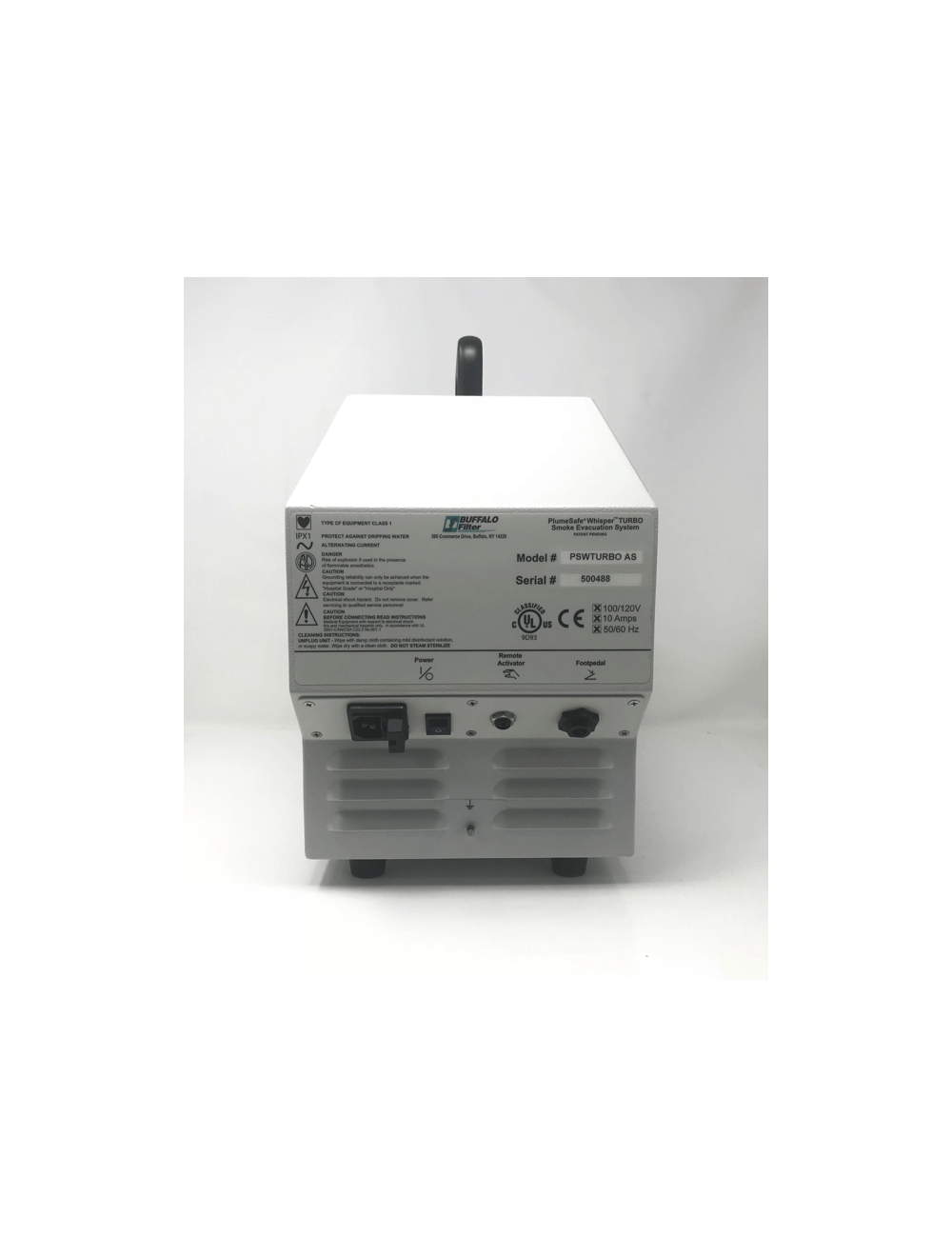 1Buffalo Filter Plume Safe Whisper Turbo PlumeSafe RFID Smoke Evacuation System Sol International Medical