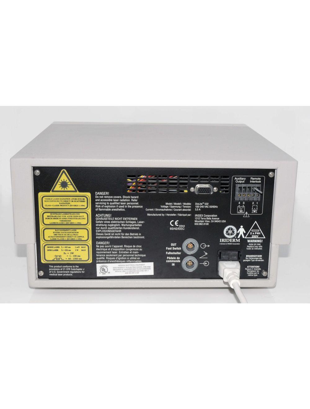 Iridex Iriderm DioLite 532nm DIODE CONSOLE Laser Pigmentation Lesion Vein Skin Sol International Medical
