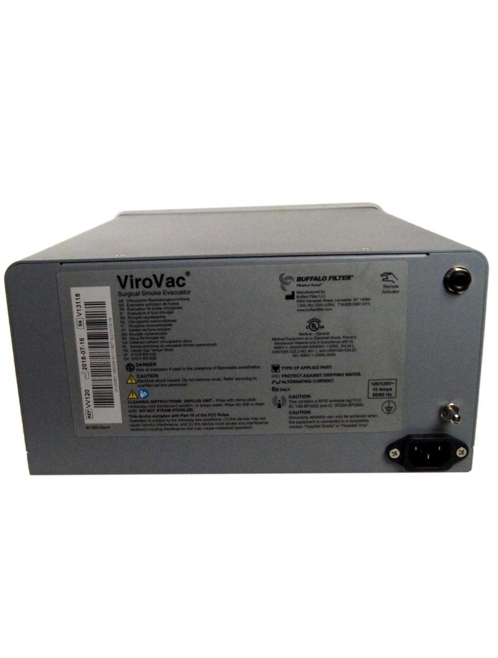 2018 Buffalo Filter ViroVac VV120 Surgical Smoke Plume Evacuator Vacuum Suction Sol International Medical