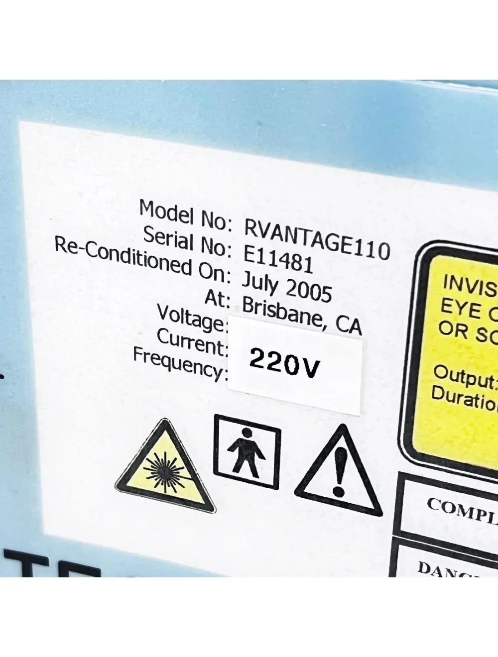 2005 Cutera Altus CoolGlide RVantage 110 Vantage Nd YAG 1064 Hair Removal Laser Cutera