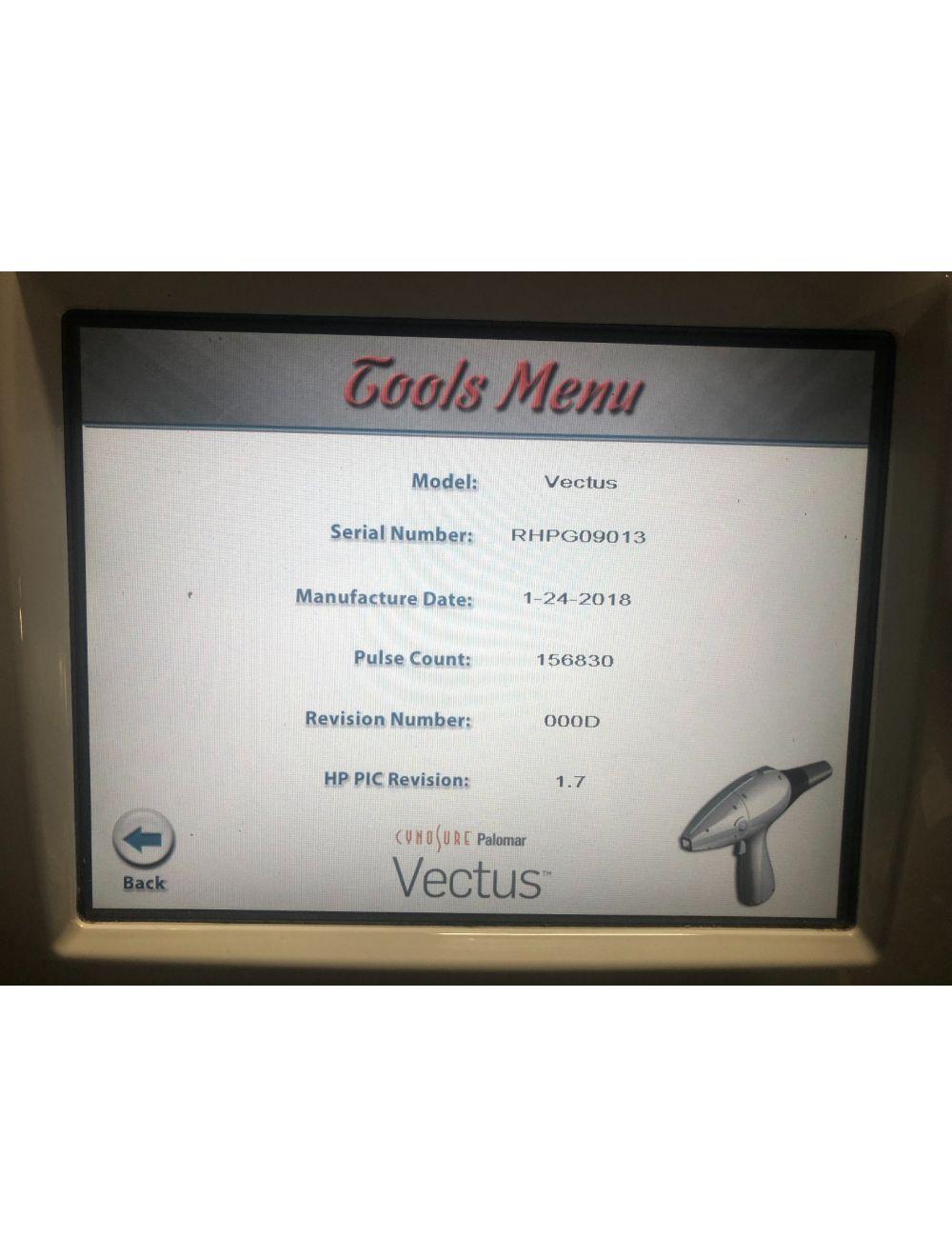 2013 Cynosure Palomar Vectus 810 nm Diode Hair Removal Laser w/ Large Optic Palomar