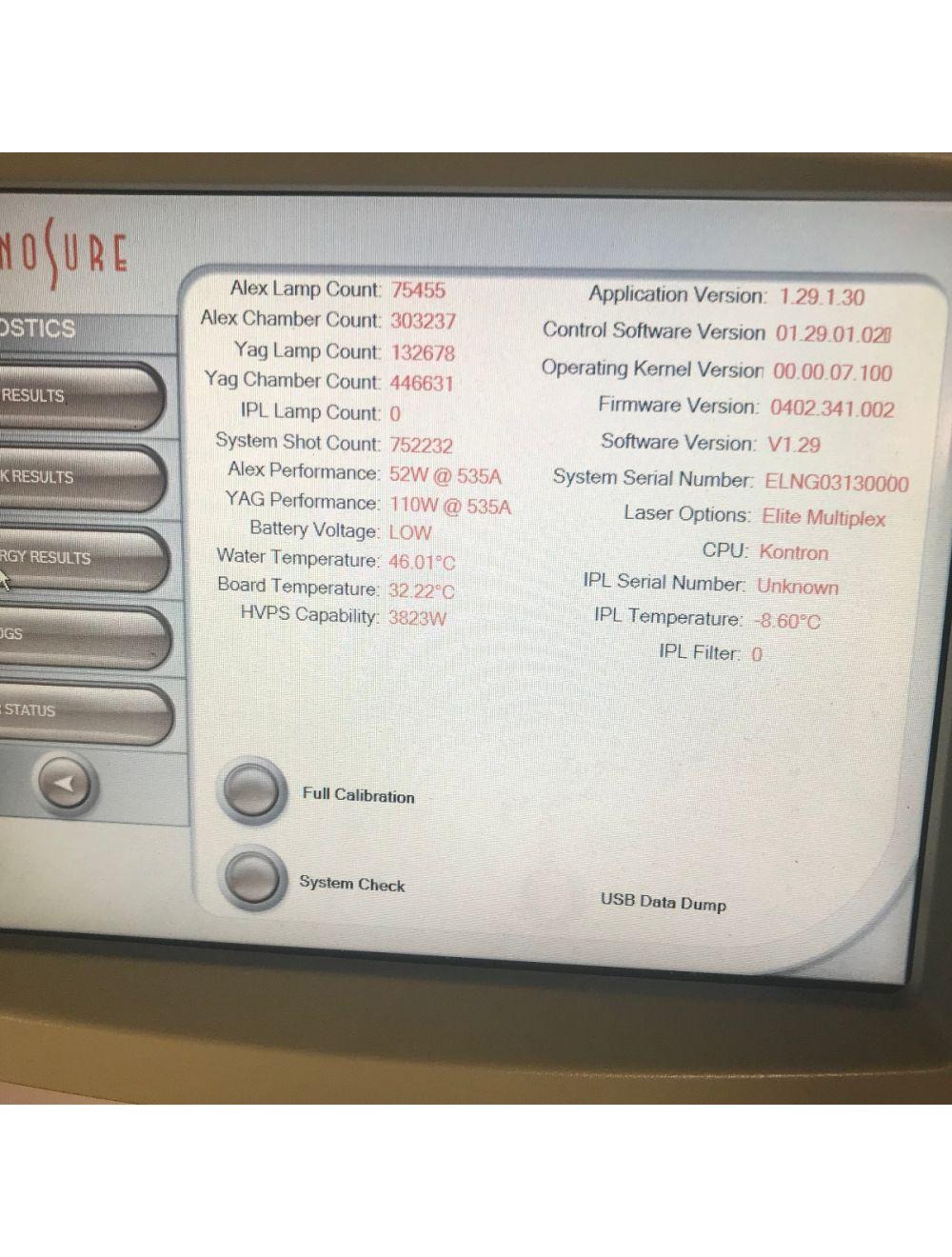 2011 Cynosure Elite MPX Cooled YAG 1064 Alex 755 Hair Removal Laser 750K Shots Cynosure