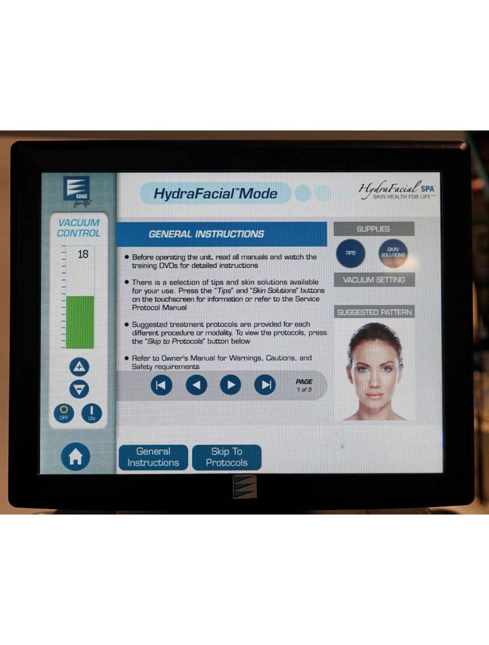 2015 Edge Systems Hydrafacial Hydradermabrasion Patient Skin Treatment MD Hydrafacial