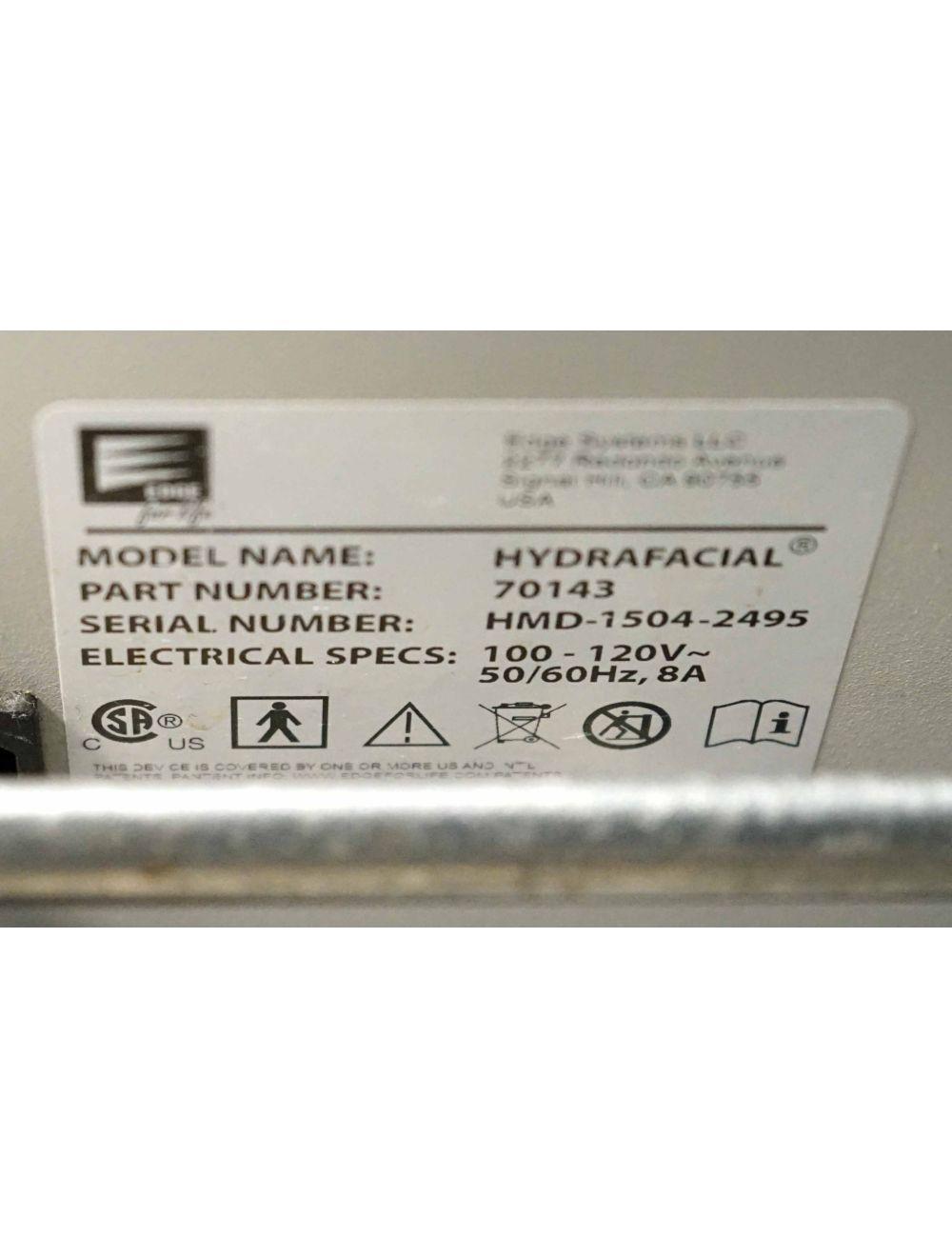2015 Edge Systems Hydrafacial Hydradermabrasion Patient Skin Treatment MD Hydrafacial