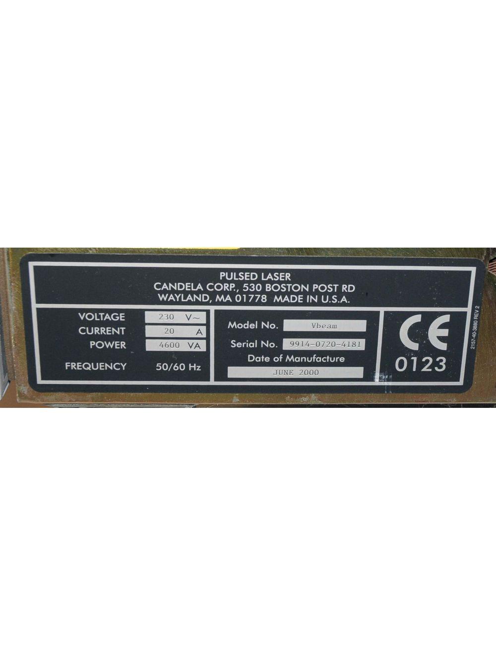 2000 Candela V-Beam PDL Pulsed Dye Laser Pulse VBeam Lesions Vascular Wrinkles Candela