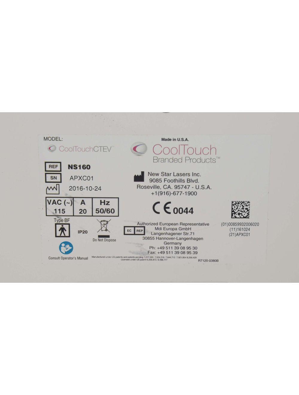 2016 New Star CoolTouch CTEV NS160 NdYAG 1320nm Cosmetic Laser Leg Veins CVI Sol International Medical
