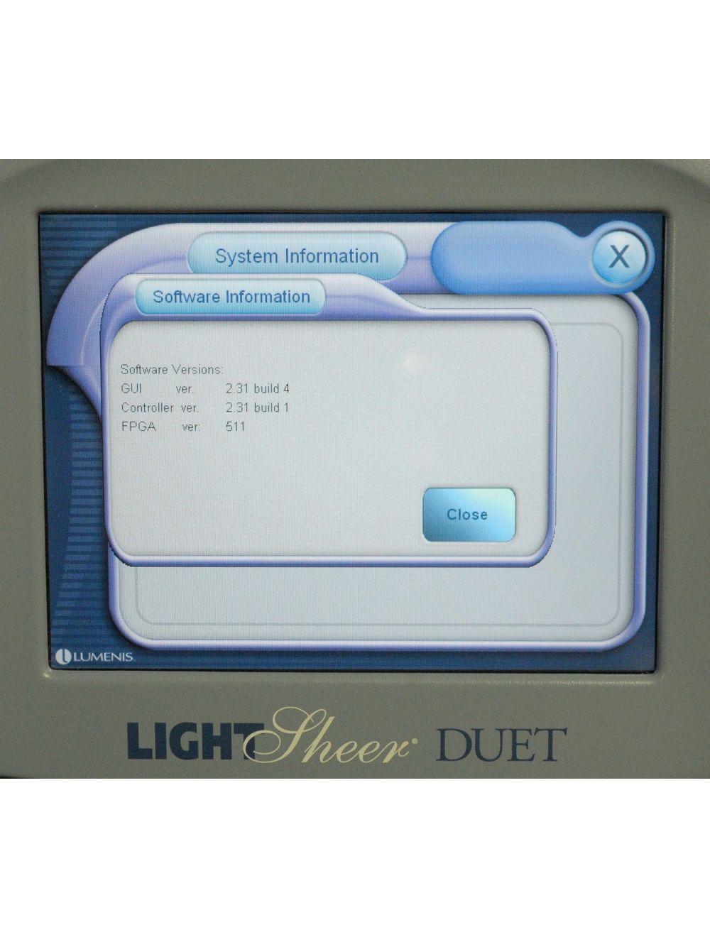 2011 Lumenis Lightsheer Duet 810nm Hair Removal Light Shear Sheer w 2 Handpieces Lumenis