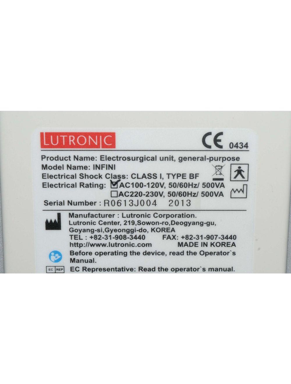 2013 Lutronic Infini Aesthetic RF Radio Frequency Microneedling Electrosurgical Lutronic