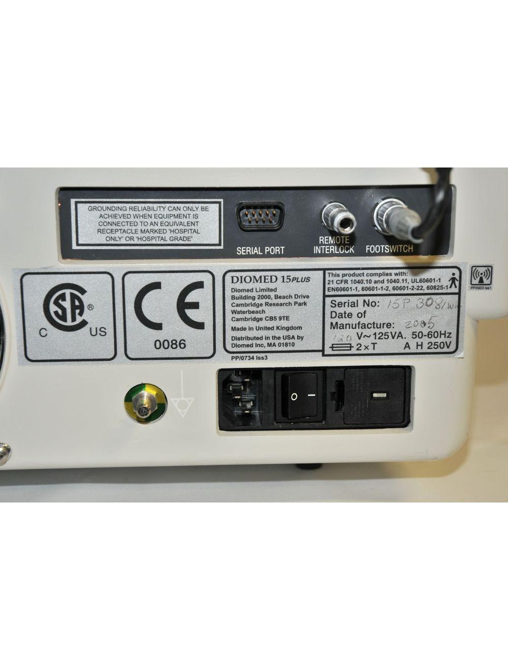 Diomed 15 Plus Diode Surgical Laser 15w AngioDynamics 810 nm ELVT Vascular 2005 Sol International Medical