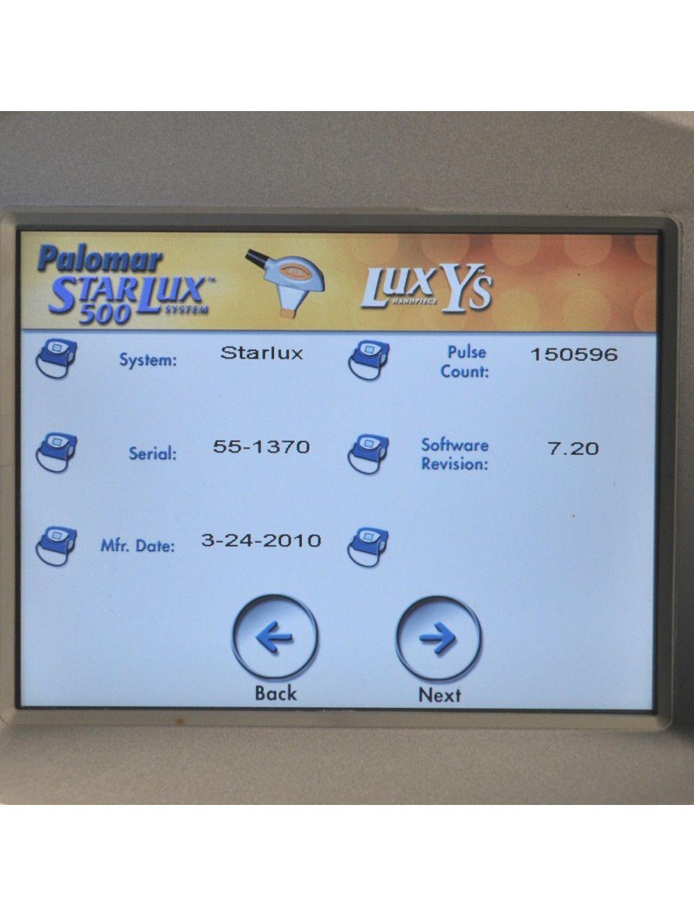 2010 Palomar StarLux 500 IPL Laser Lux Ys LuxDeepIR Hair Removal Skin Tightening Palomar