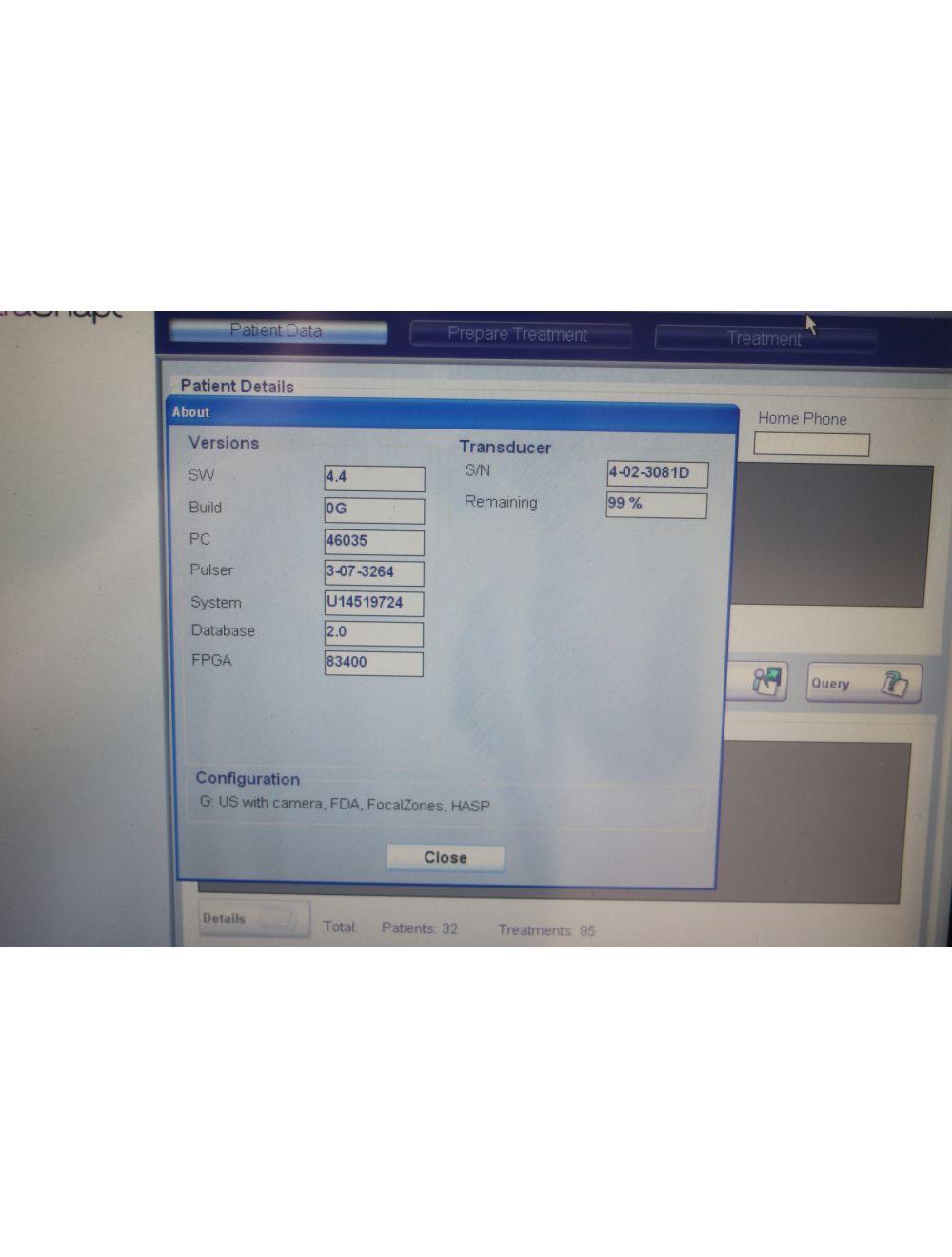 2014 Syneron UltraShape Ultrasound Body Contouring Ultra Shape 2 Transducers Candela