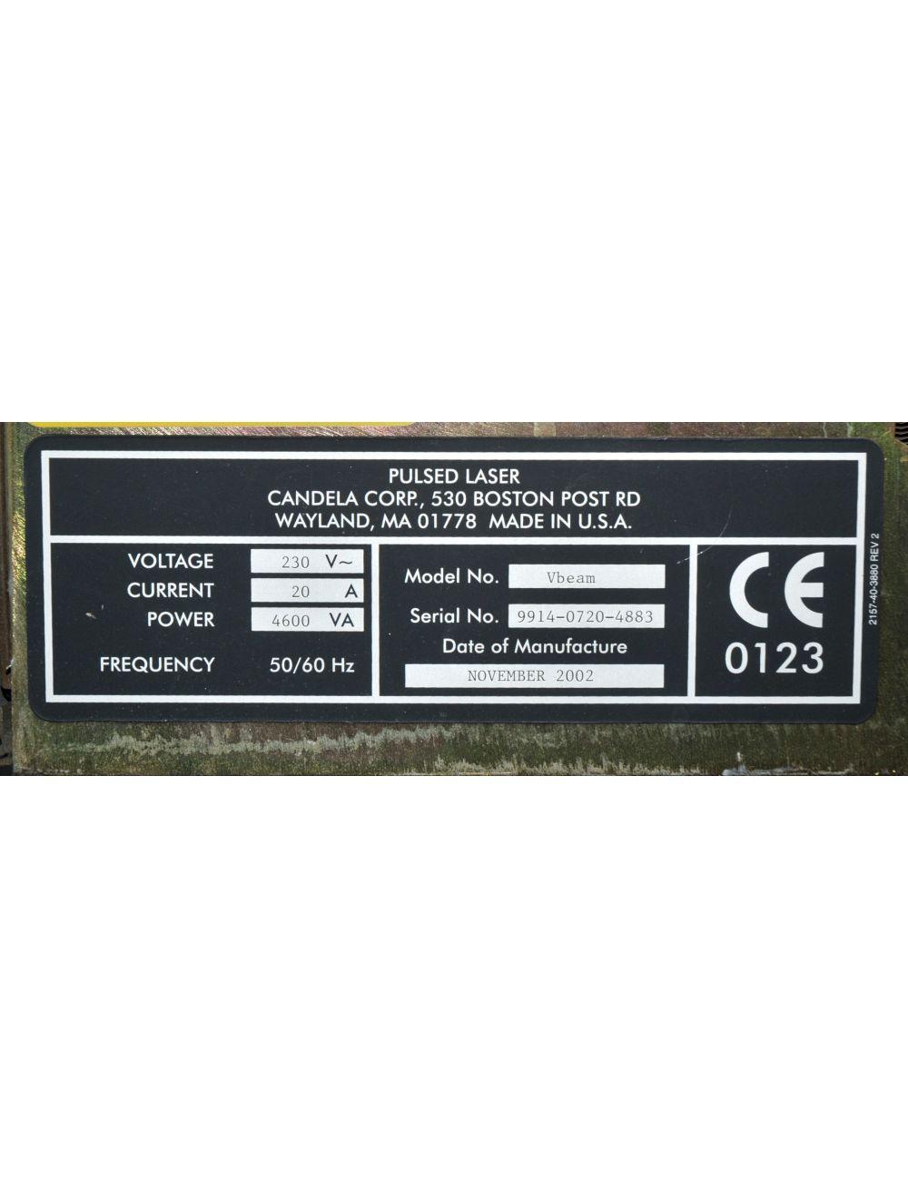 2002 Candela VBeam V Beam 1 Pulsed Dye 595 nm Vascular Acne Laser NEW DYE KIT Candela