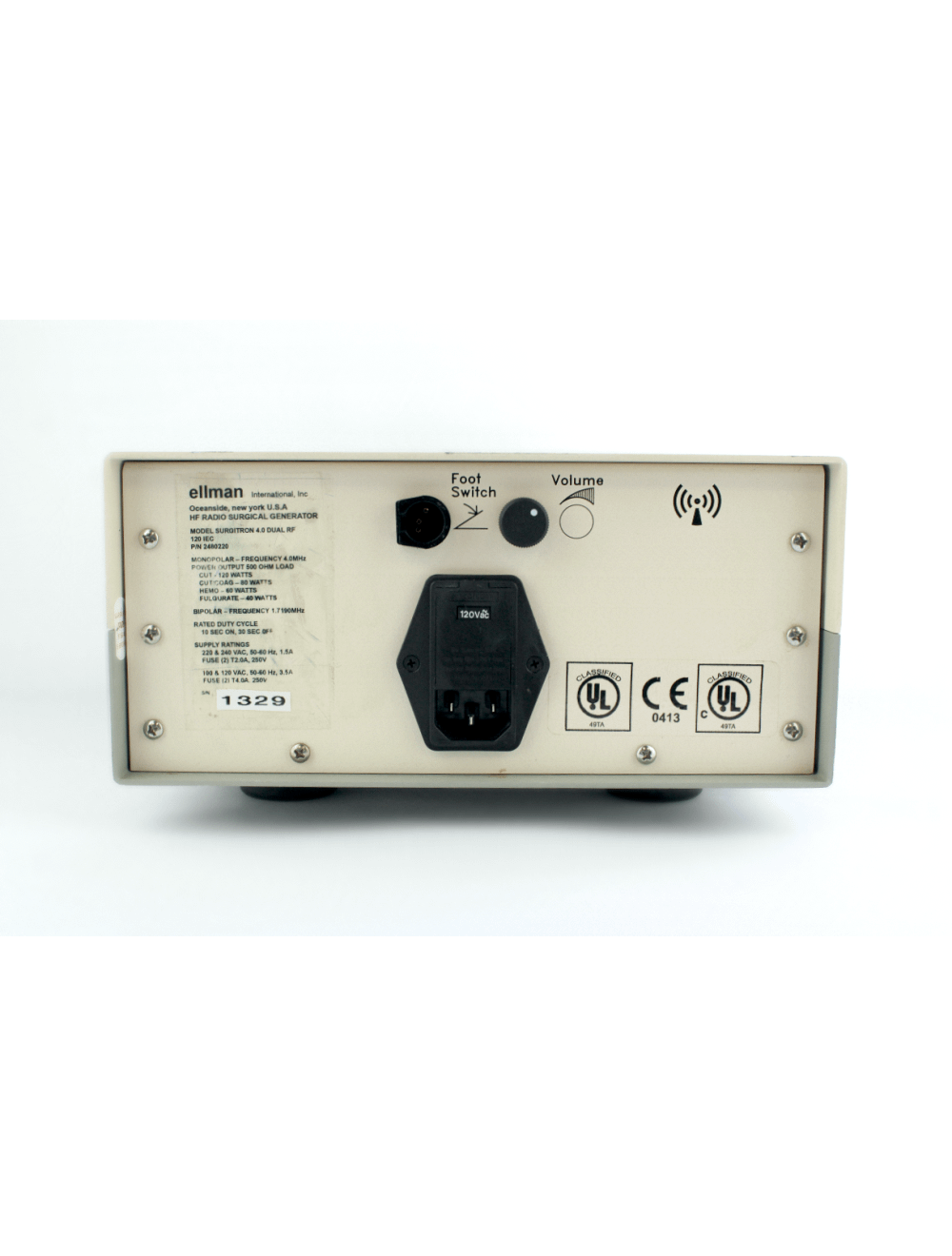 Ellman 120 IEC Surgitron 4.0 Dual RF HF Radio Surgical Generator Sol International Medical