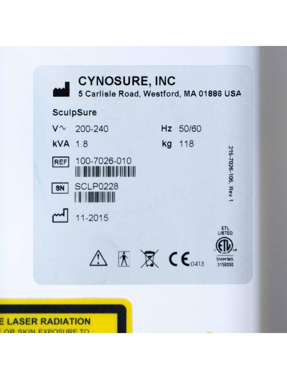 2015 Cynosure SCULPSURE Diode Laser Non-Invasive 1060 Body Sculpting Contouring Cynosure