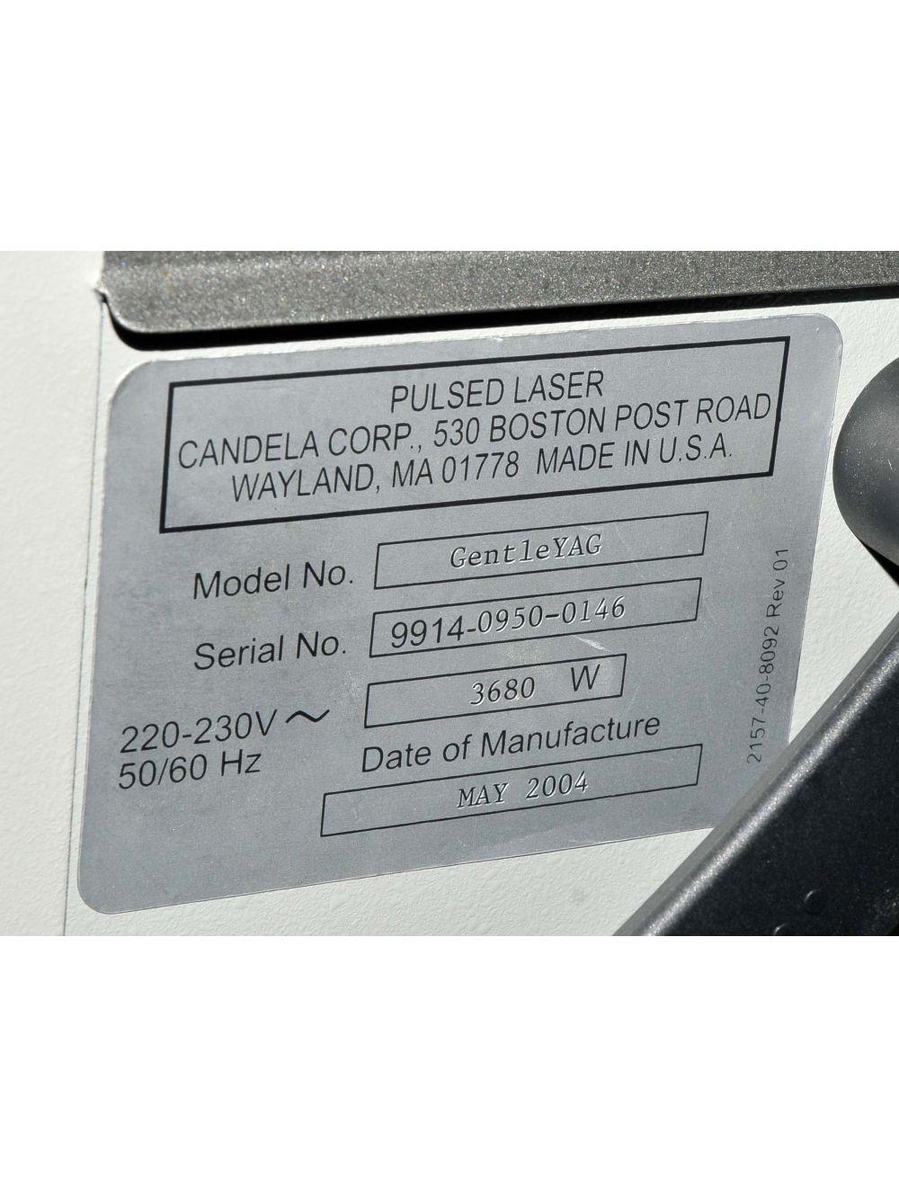 2004 Candela GentleYAG 80J Nd:YAG 1046 Laser Hair Removal Vascular System Candela