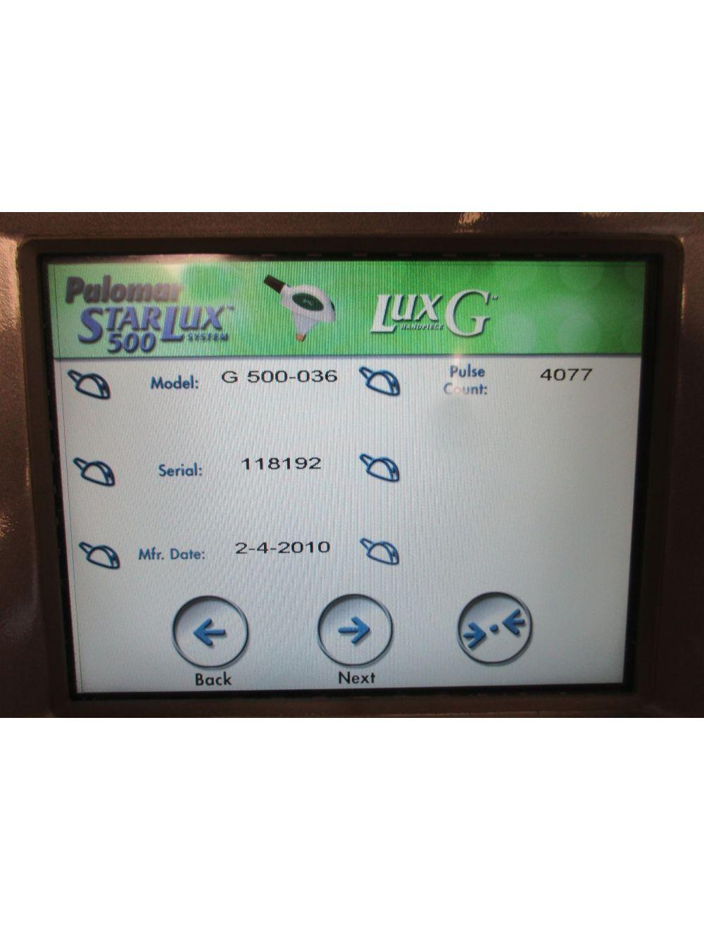 2007 Palomar StarLux 500 Laser LuxY LuxRs LuxG HandPiece Lux G Rs Y Hair Removal Palomar