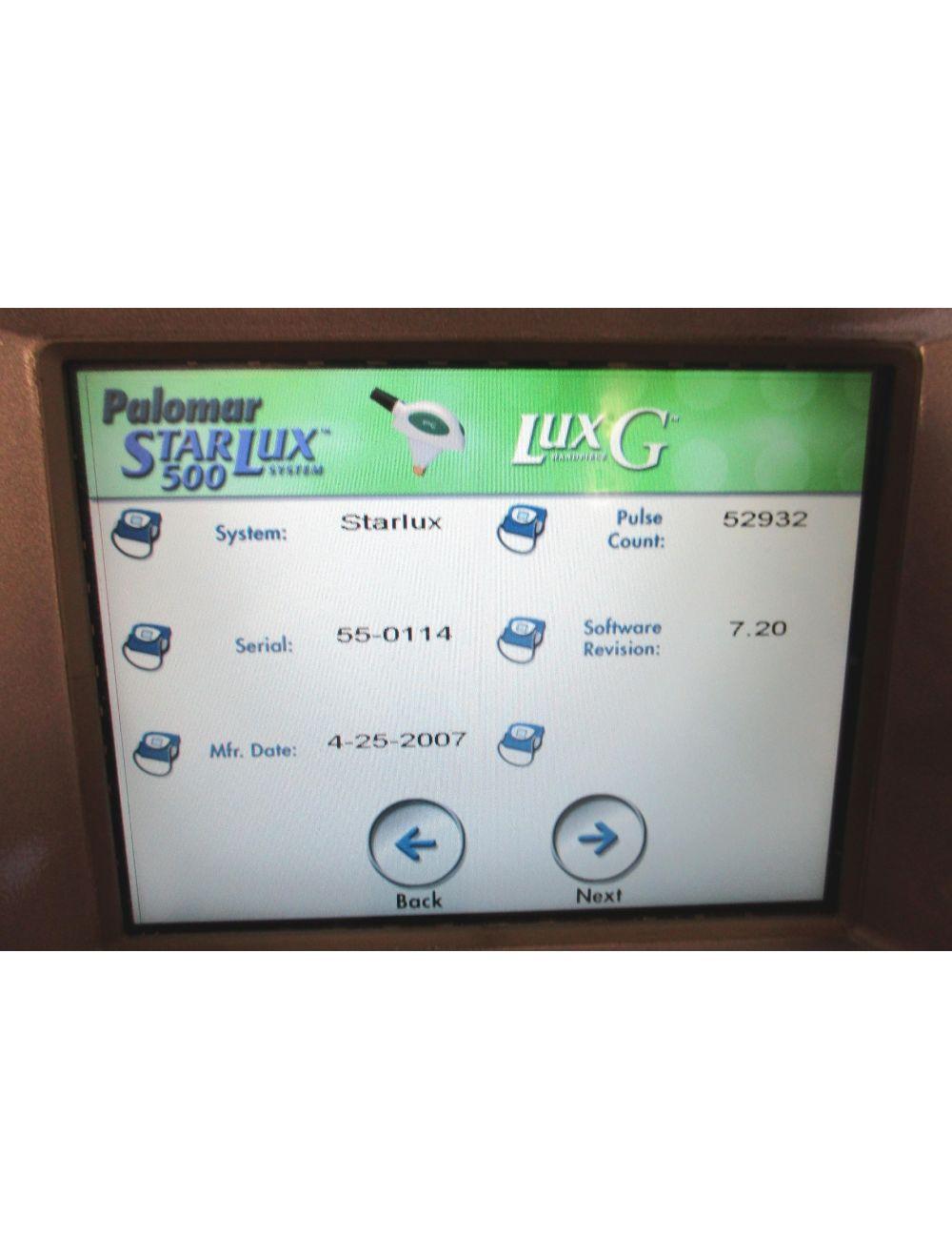 2007 Palomar StarLux 500 Laser LuxY LuxRs LuxG HandPiece Lux G Rs Y Hair Removal Palomar