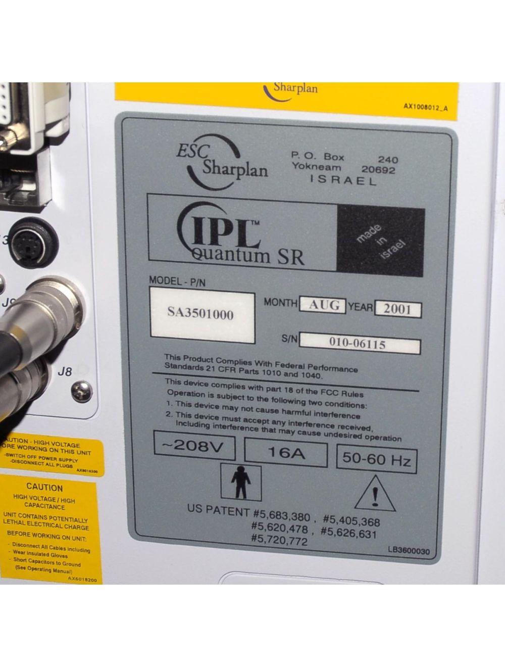 2001 Lumenis QUANTUM IPL Laser Skin Rejuvenation Pigment Vascular SR 560 640 HPs Lumenis