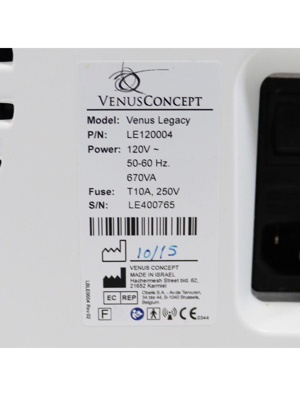 2015 VenusConcepts Legacy RadioFrequency RF Cellulite Wrinkle Reduction Shaping Venus