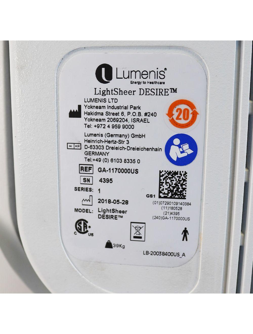 2018 Lumenis LightSheer Desire Diode Laser Hair Removal 2 Handpieces Low Pulses Lumenis