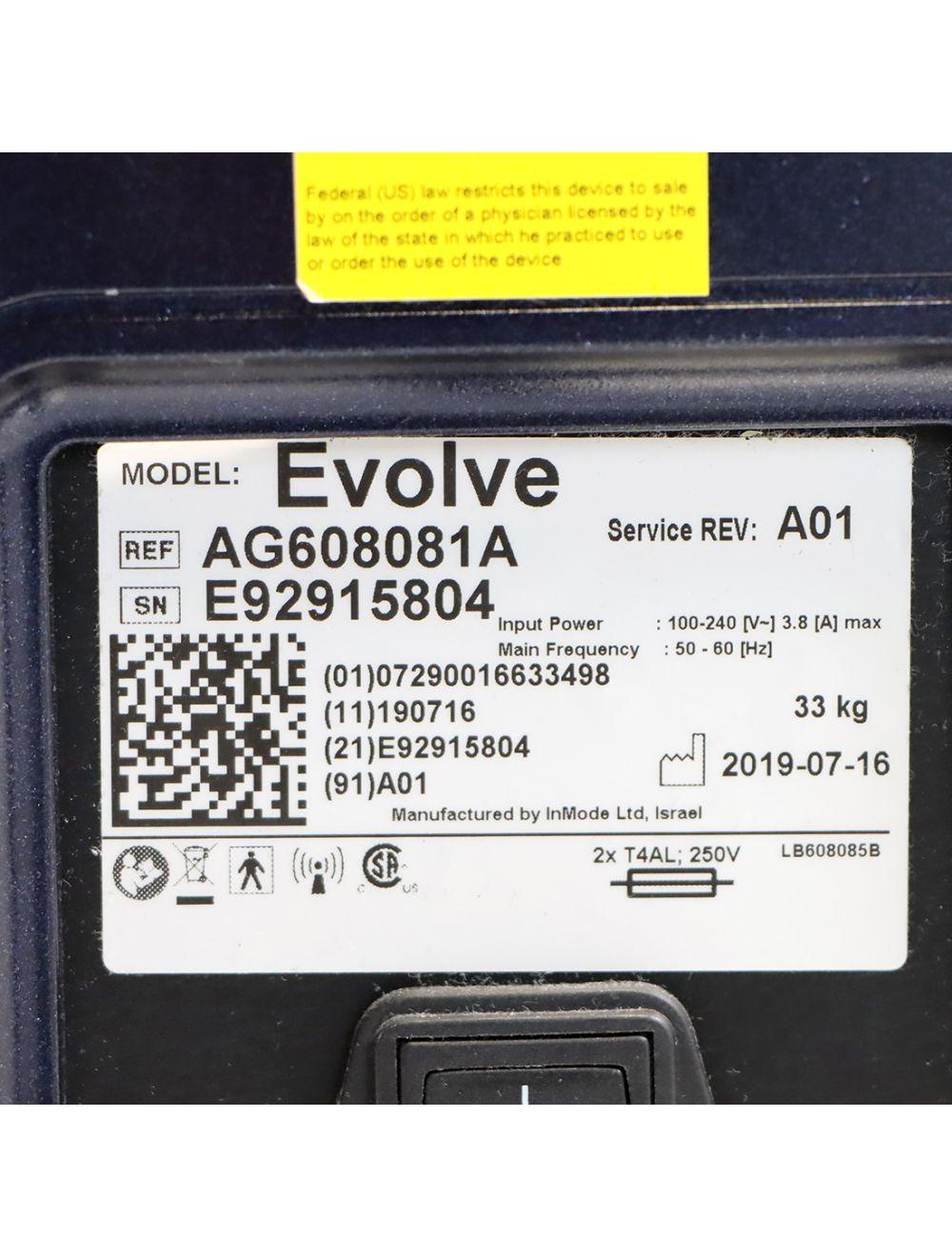 2019 InMode Evolve Skin Tightening Muscle Toning RadioFrequency Fat Reduction RF InMode