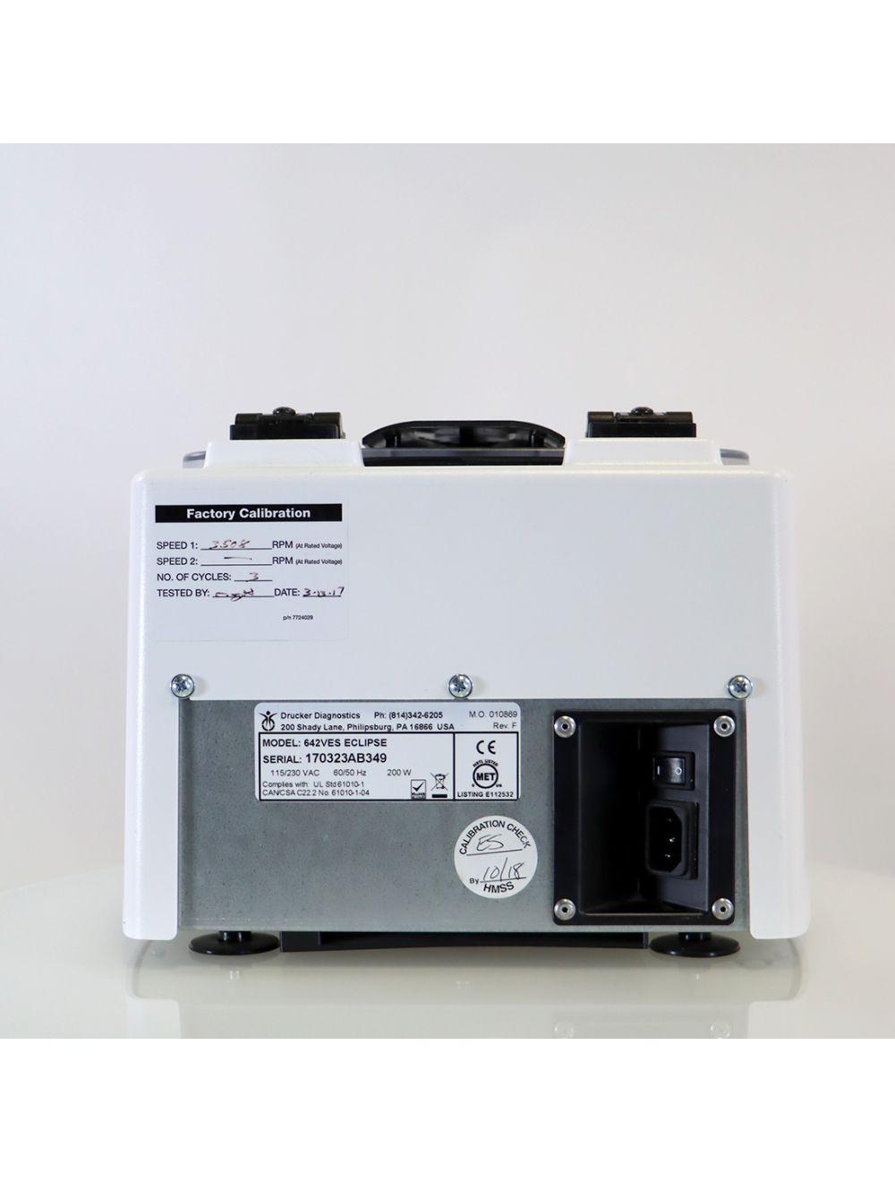 2017 Drucker Diagnostics Eclipse 642VES Centrifuge Easy Spin 3500-RPM 6 x 40g Sol International Medical