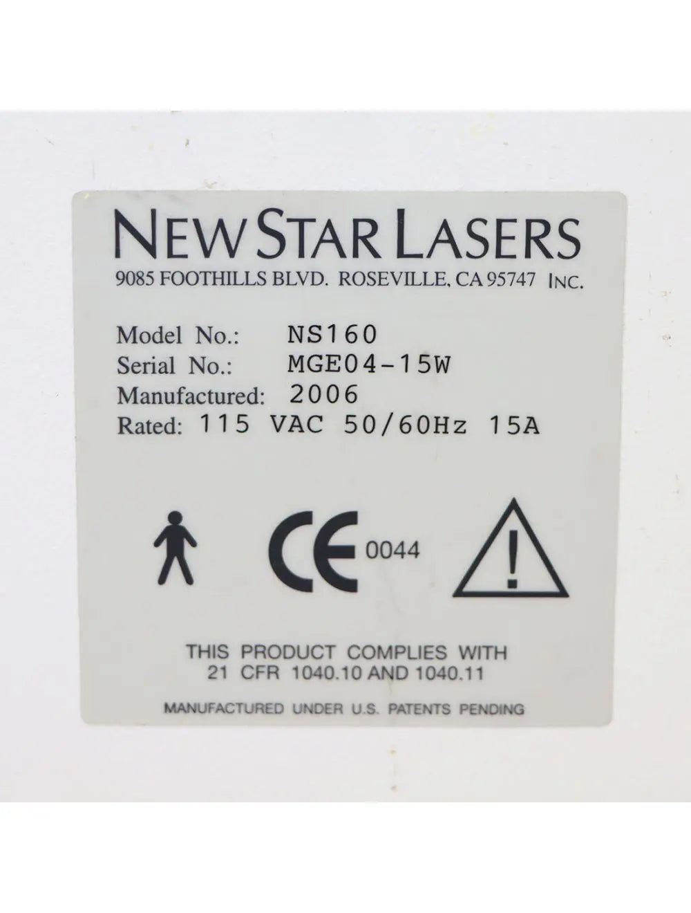 2006 New Star NS160 CoolLipo Laser Nd YAG 1320 nm Cosmetic Leg Veins CTEV CVI Sol International Medical