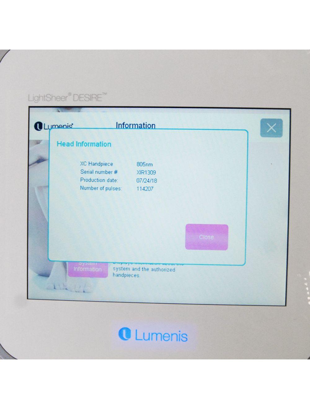 2018 Lumenis LightSheer Desire Laser Hair Removal Diode XC HS Handpieces 2 HPs Lumenis
