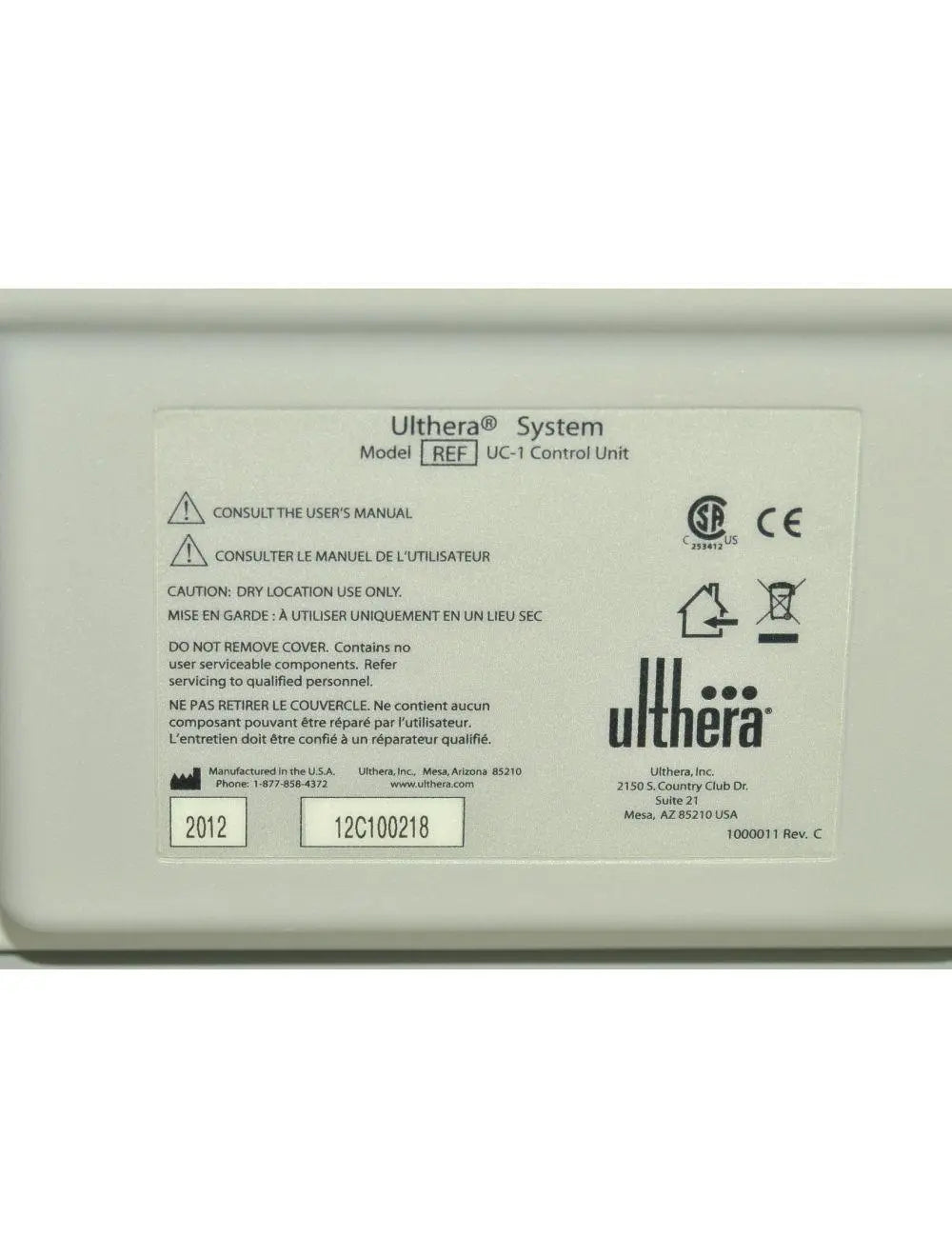 2012 Ulthera Ultherapy DEEPsee Ultrasound Skin Tightening Contouring w Handpiece Sol International Medical